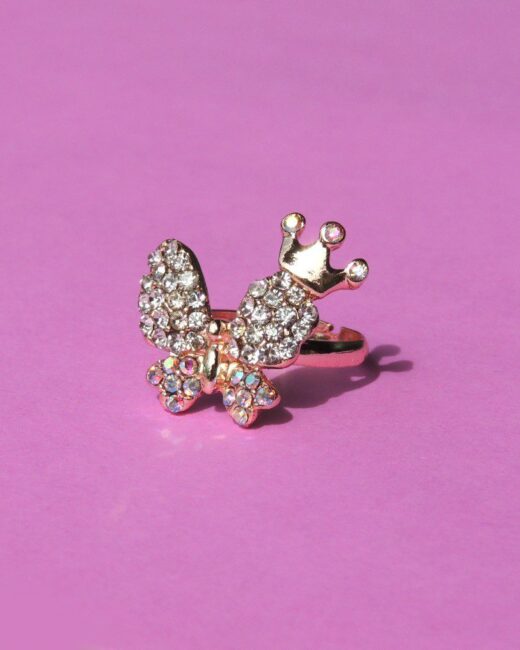 Anel Borboleta com Strass