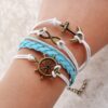 bracelete multicamadas azul âncora