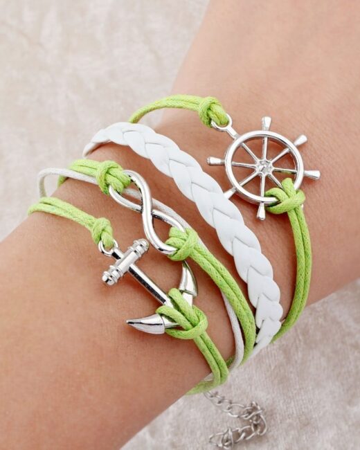 Bracelete Multicamadas Náutica Verde Claro