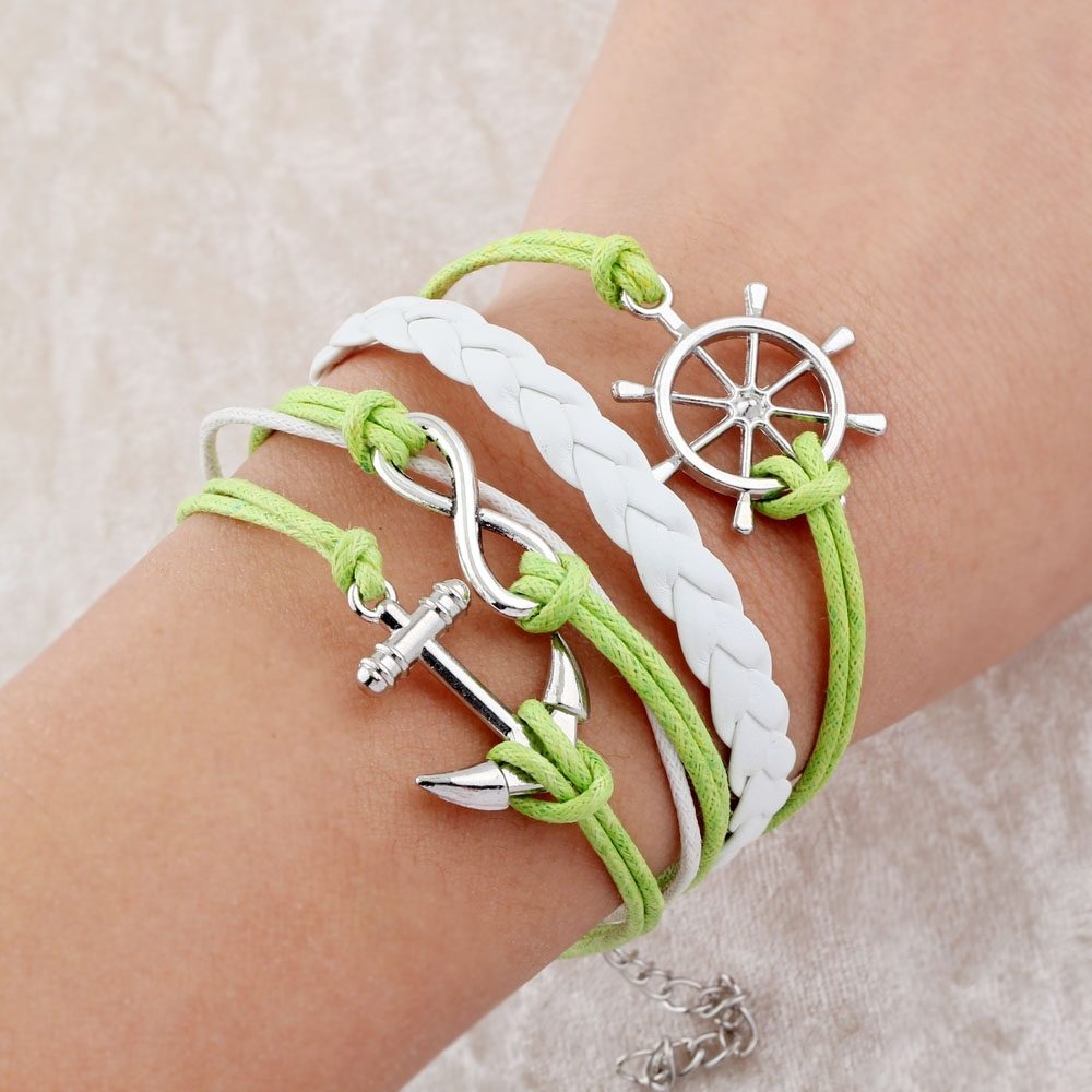 Bracelete Multicamadas Náutica Verde Claro