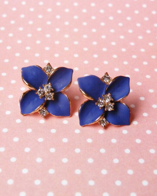 Brinco Floral Azul