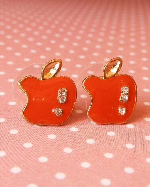 brinco maca laranja vintage retro colors bijoux joias bijuteria pin up pinup 3