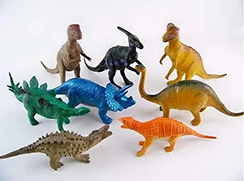 Kit 8 Dinossauros de Borracha Presente para Criancas
