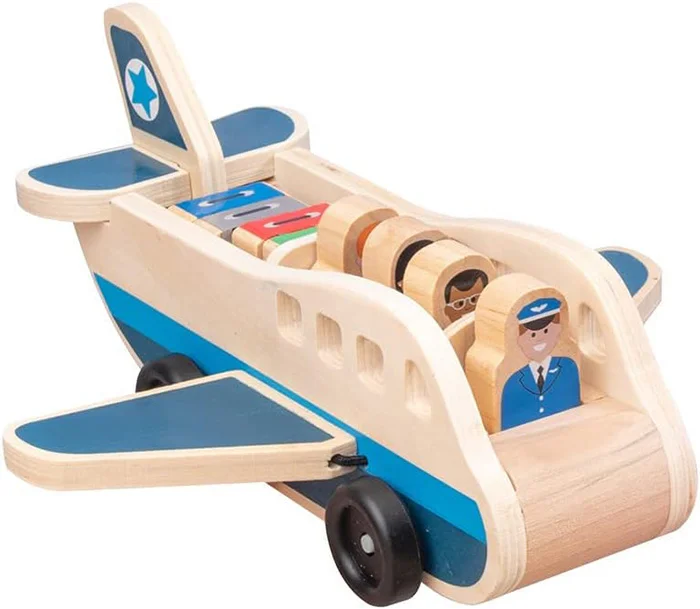 avião infantil de madeira